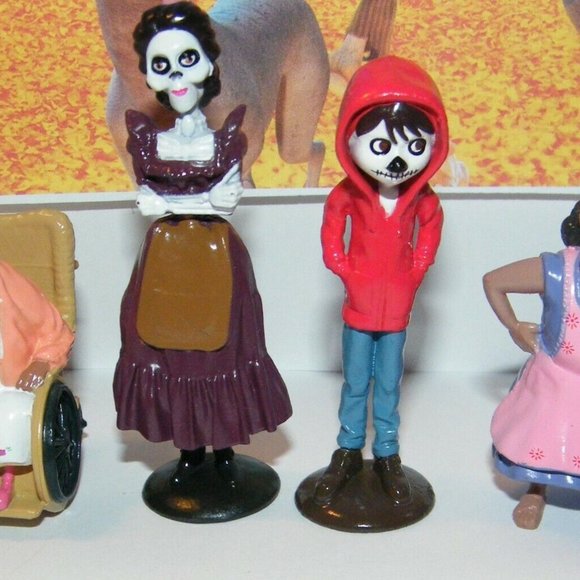 Disney Coco Movie Cake Toppers Set of 12 with 10 Figures, 2 Stickers Lots of Fun - Picture 5 of 7